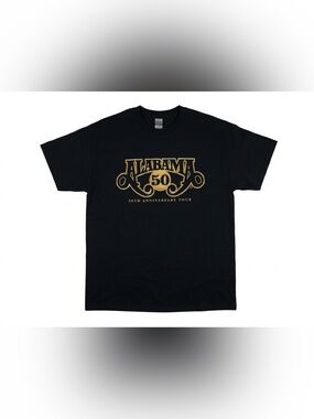 Alabama Band Shirt Mens Medium Black 50th Anniversary Tour Concert Graphic Tee